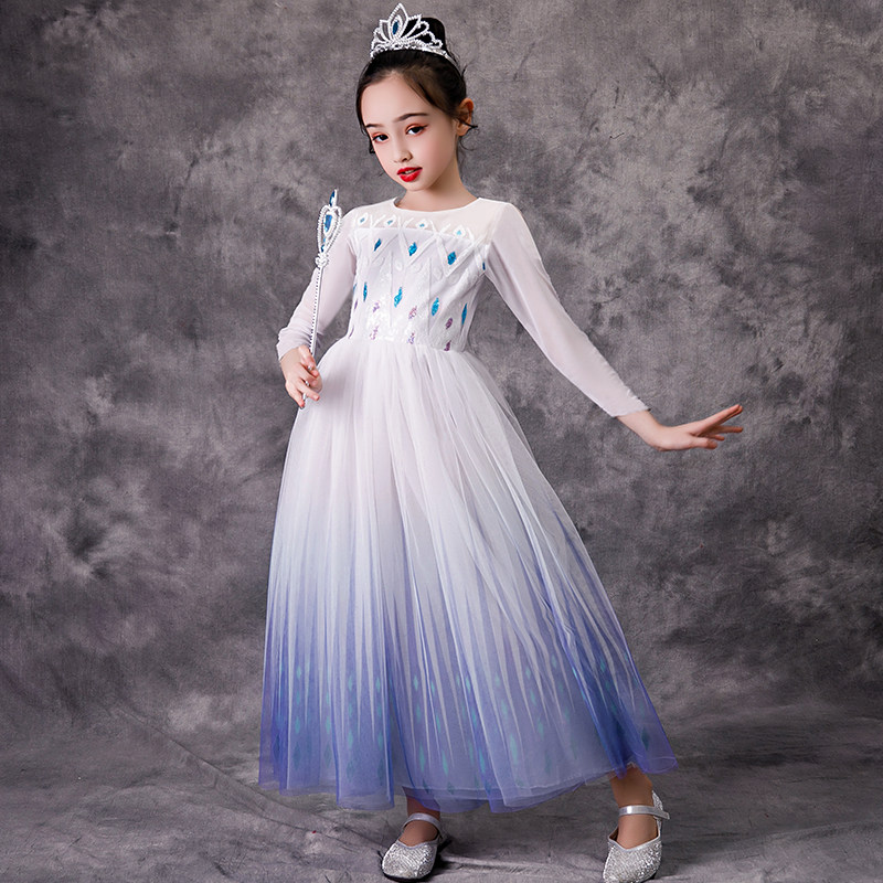 Frozen 2 Elsa princess dress white girl dress little fairy summer tutu skirt elsa dress