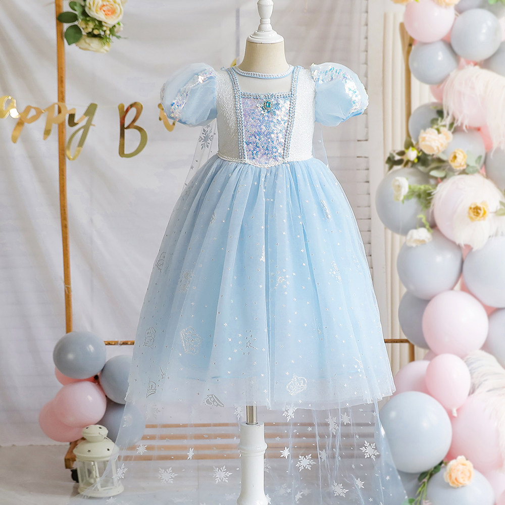 New Aisha princess skirt Halloween children's clothing Frozen Aisha girls high-end mesh dress