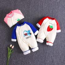 Autumn and winter baby jumpsuit cotton thickened warm baby cotton coat newborn clothes suit cotton winter clothes