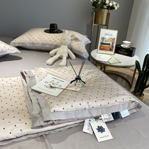 High-end light luxury wind Tencel air conditioner four-piece summer naked summer double-sided Lenzing Ice Silk summer quilts fitted sheet