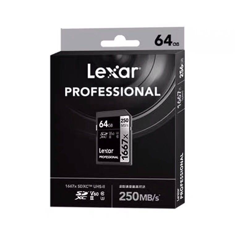 Lexar Lexa 1667X Pro 64G High Speed SD Card Memory Card 4K Micro SLR Camera Memory Card V60