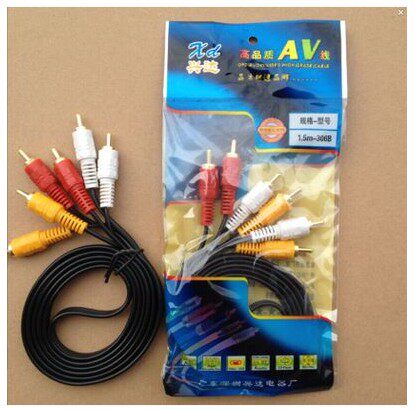 Wholesale AV wire 6 head audio video connector DVD connected TV special line 3 pair 3av wire