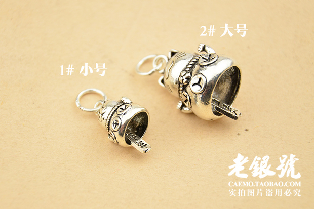 S925 bạc Thái nguyên chất may mắn mèo gió chime 铛 DIY đính cườm mặt hàng vòng tay mặt dây chuyền trang trí nữ quà tặng nhà máy phát hành $ C - Vòng chân lắc chân nữ vàng đẹp
