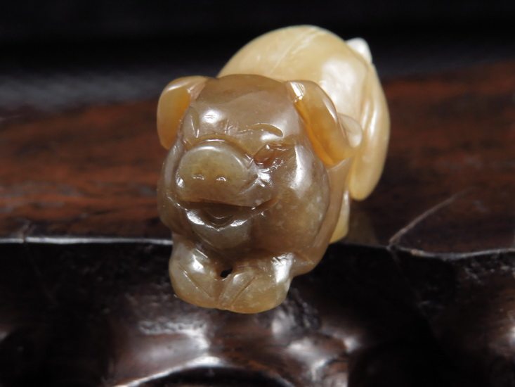 和田玉糖玉猪挂件 和田玉雕件 和田玉玉佩 真品