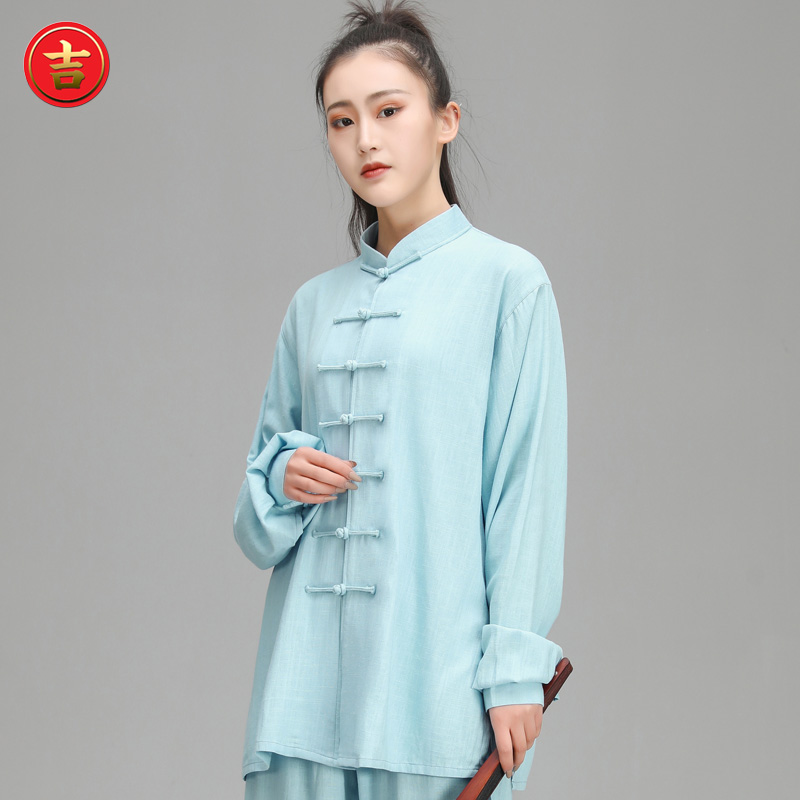 Taiji clothing men's and women's loose spring and autumn suit handmade traditional Chinese style suit competition performance clothing New