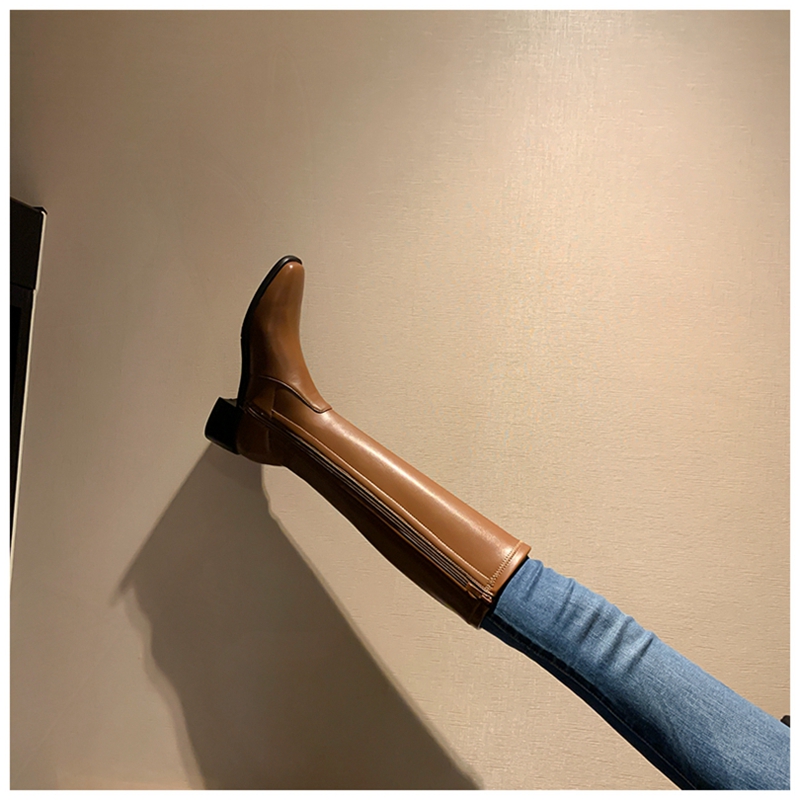 Boots women's boots but knee-high new boots for autumn and winter 2022 leather show thin high tube plus velvet riding boots