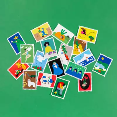 windfall series illustration Sticker Stamp shape waterproof PVC mostly produced