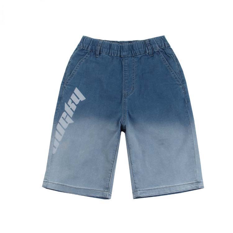 Withdrawn shorts 2022 new jeans boys cotton five-point pants summer thin section children's pants middle-aged children