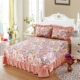 Váy ngủ Twill Cartoon Cotton Bed Cover Single Piece Sheet Cotton Hàn Quốc Ren Rounded 1.5 / 1.8 / 2m - Khăn trải giường