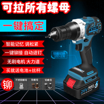 Core Ram Gun Brushless Electric Nut Gun Fully Automatic Riveting Nut Gun Drawable Stainless Steel Iron Aluminum Bronze Nut