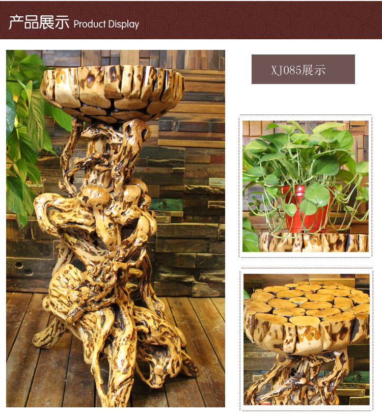 Bình hoa đứng gốc khắc khung nước ban công hoa bonsai chậu hoa cơ sở khắc gốc lớn trang trí phòng khách gỗ rắn - Các món ăn khao khát gốc mẫu bàn ghế gốc cây đẹp