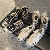 Super fire thick bottom muffin canvas shoes 2021 spring and summer new Korean version of the net red breathable foot small casual board shoes women