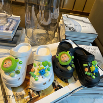 Hole shoes women wear ins tide 2021 summer new casual height-increasing thick-soled non-slip beach baotou cool slippers