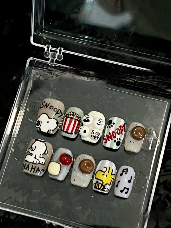 New Arrivals: Snoopy Summer Style Girly 3D Hand-Painted Cute Wearable Nails That Enhance Complexion, Purely Handmade
