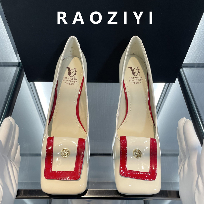 [Global Design] Raoziyi~White Women's Shoes 2026 New Spring Genuine Leather High Heels 7.0cm