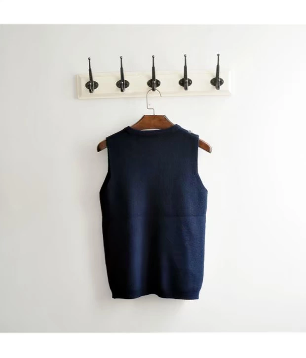 Mùa thu và mùa đông Phiên bản Hàn Quốc của áo len không tay vest nam Nhật Bản retro rắn màu áo len trường đại học Slim vest thủy triều quần áo nam