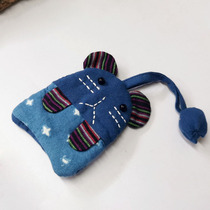 Yunnan Dali Bai handmade tie-dye fabric rabbit keychain bag ethnic tourism creative gift cute jewelry