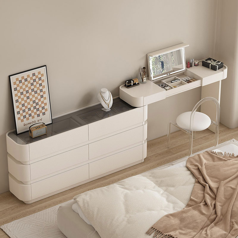 Bedroom ultra-thin dresser bucket cabinet integrated 30cm extremely narrow section flip telescopic containing cream wine-style bed taillockers-Taobao