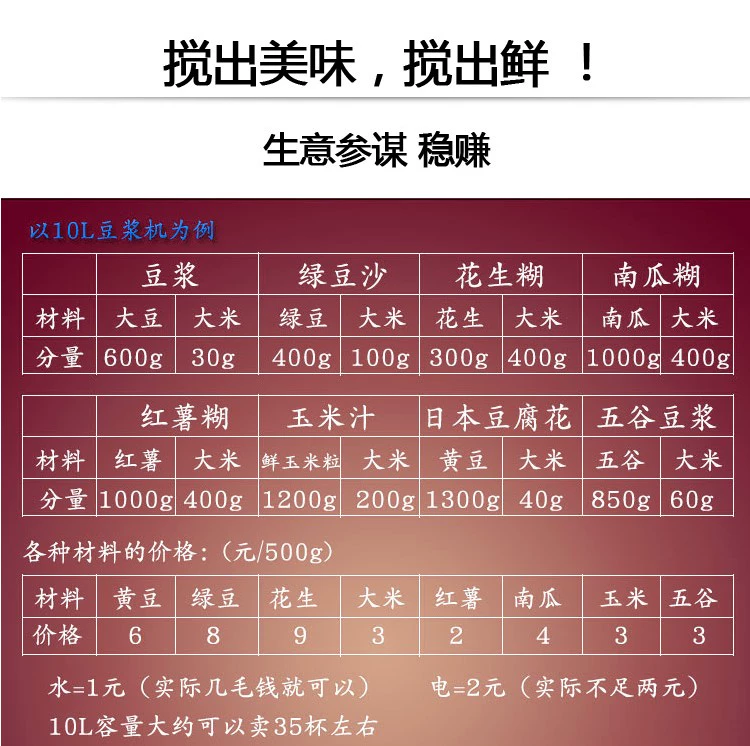 Máy sữa đậu nành thương mại công suất cao của Anh 8L10L12L14L16L22L cách nhiệt đáy đa chức năng