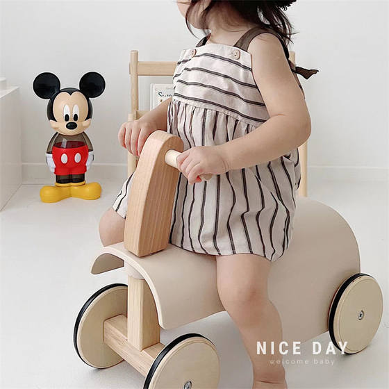 Korean Instagram children's balance bike, baby learning bike, footless wooden sliding bike for boys and girls, twisting bike, 1-2 years old