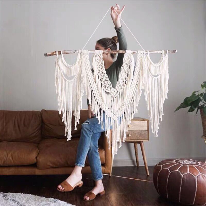 Bohemian large tapestry woven decoration natural bedroom bedside decoration sofa background wall decoration homestay soft clothing