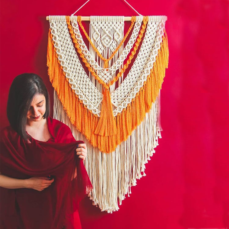 Minimalist modern handwoven tapestry tapestry Living room Xuanguan Decorative Electric Meter Box Sheltering Hanging Cloth Folk Wall Blanket Hanging Decorations