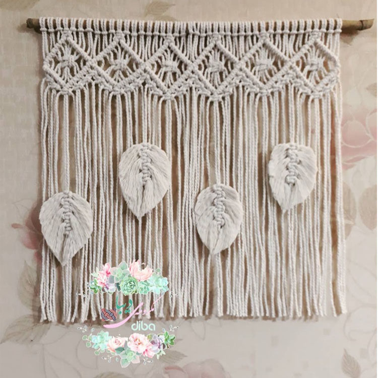 ins wind hand woven feather leaf electrometer shelter case cotton rope home wall background Decorative Wall Blanket Pendant