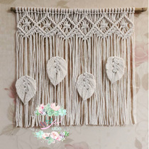 ins Wind hand-woven feather leaf meter shield box cotton rope home wall background decorative tapestries