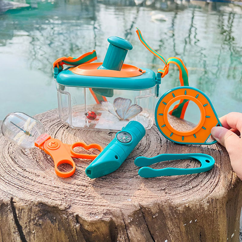 Children's insect observation box fish and shrimp collector with magnifying glass biological observation box outdoor exploration wild collection toys