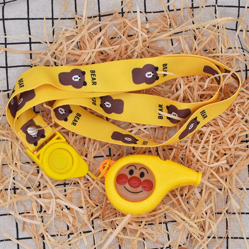 Japanese Bread Anpanman whistle children whistle playing music musical instrument lanyard cartoon cute silver chicken baby gift