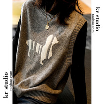 Foreign Trade Raw Single Special Cabinet Italian Womens Clothing Cut Mark Clear Bin Outlet Eurogoods Advanced Senses Wool Knit Waistcoat Vest