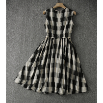 Foreign trade Original single Italian big card Womens dress Yu Shan Exterior Single Cut Clear Bin Outlet Eurism Style Retro Dress