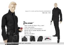 (CROWN MOLD WORLD)DOLLSFIGURE GOTH GOTH 1:6 CC194 BLACK MENS SUIT