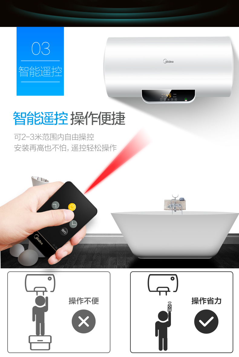 chống giật bình nóng lạnh Bình đun nước nóng Midea / Midea F60-15WB5 (Y) 60 lít - Máy đun nước máy nước nóng năng lượng mặt trời nào tốt