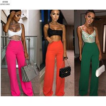 Wide tube high waist women's trousers casual pants 2019