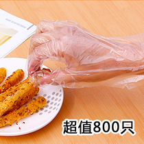 Disposable Gloves Thickened Catering Beauty Hair Hand Film Food Eat Lobster Transparent Plastic PE Film Gloves Transparent