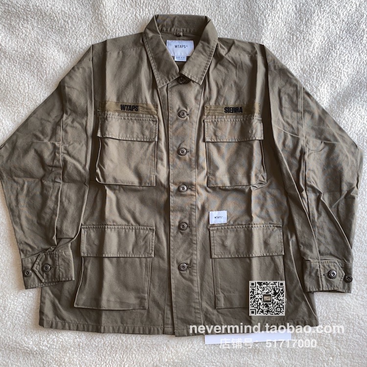 正品現貨WTAPS JUNGLE LS / SHIRT. COTTON. CANVAS 19AW四袋襯衫