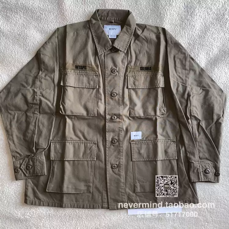 【美品】JUNGLE LS 01 /SHIRT. COTTON. CANVAS 正品現貨WTAPS JUNGLE LS / SHIRT. COTTON. CANVAS 19AW四袋襯衫