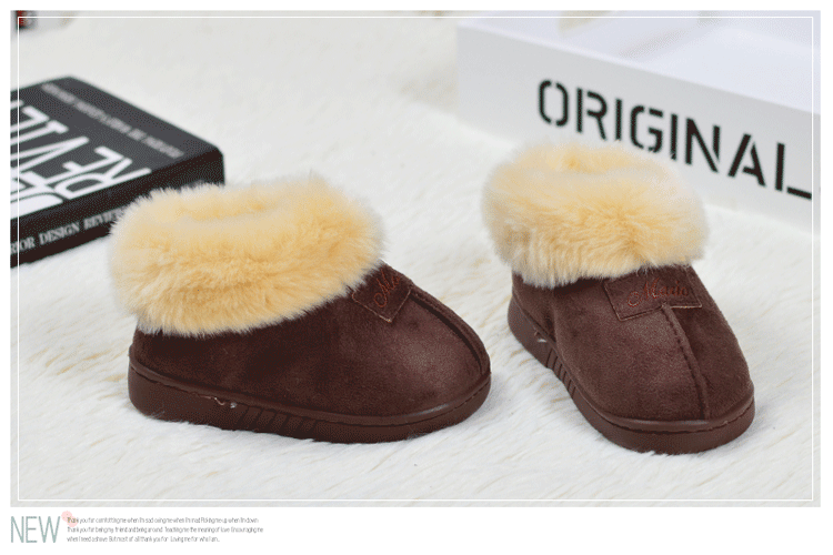 Chaussons enfants en suède pour hiver - semelle tendon - Ref 1007401 Image 25
