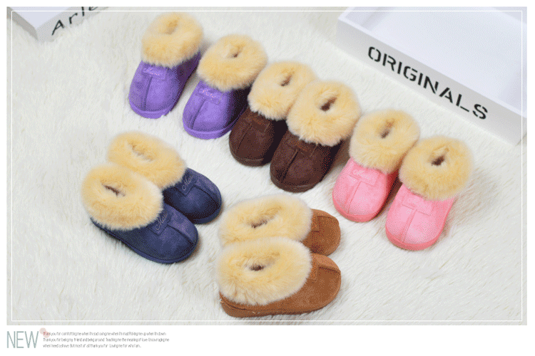 Chaussons enfants en suède pour hiver - semelle tendon - Ref 1007401 Image 16