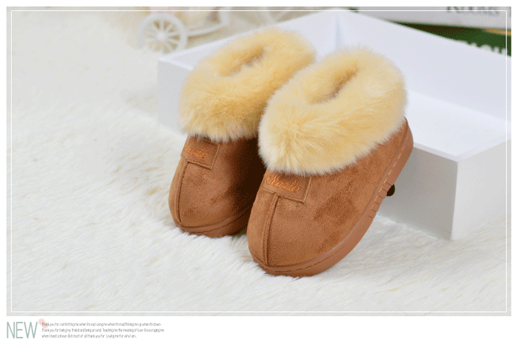 Chaussons enfants en suède pour hiver - semelle tendon - Ref 1007401 Image 17