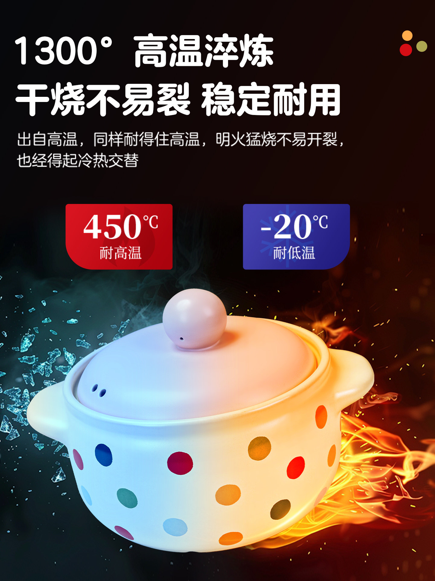 Aishida Ceramic Casserole Pot for Home Use, Gas Stove Stew Pot, Ceramic Claypot for Rice and Soup, High Temperature Resistant, Won'T Crack When Heated