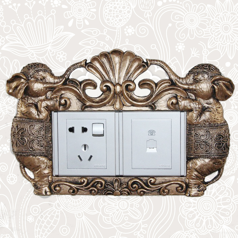Cartoon Switch Patch Wall Patch Upscale Socket Patch Light Power Switch Decoration Cover Home Living Room Resin Protective Sleeve