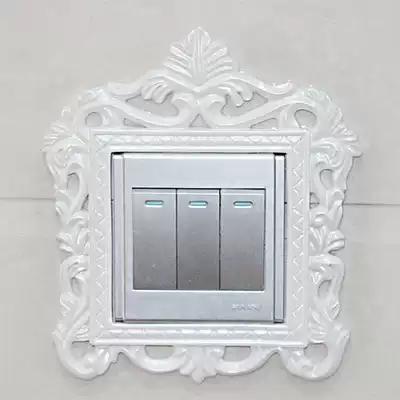 European creative resin switch sticker acrylic wall sticker pastoral three-switch protective cover insert decorative cover