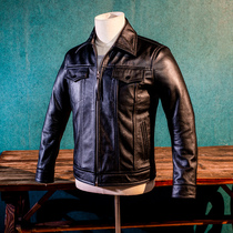 Mochen new mens leather jacket 6137 first layer cowhide cowboy motorcycle short lapel leather jacket