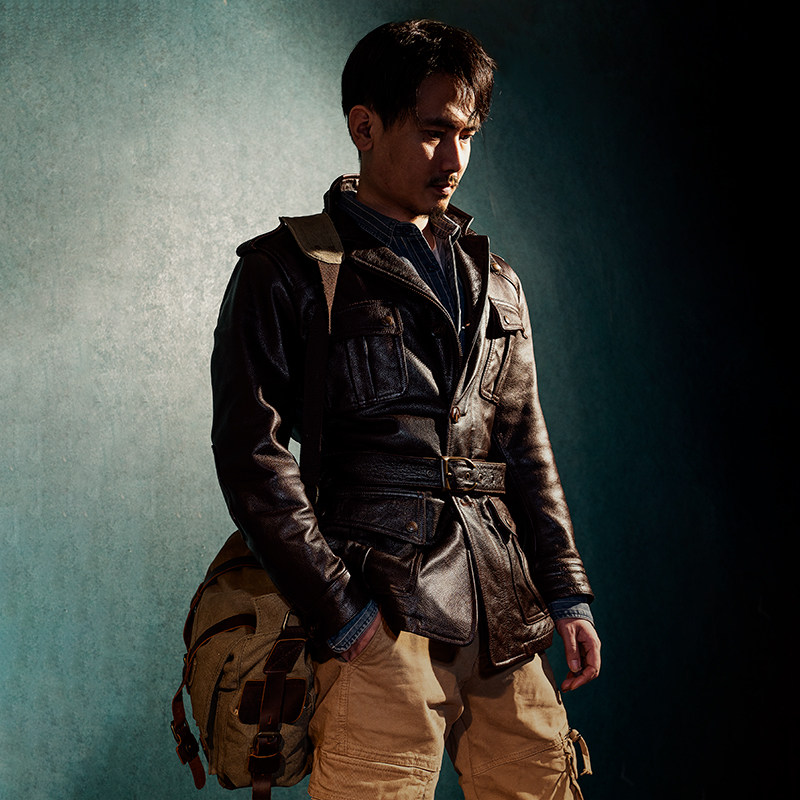 Mochen Leather Clothes Men Genuine Leather Leather Clothing Head Layer Cow Leather Deep Brown American Hunting Cow Leather Leather Clothing sashimi