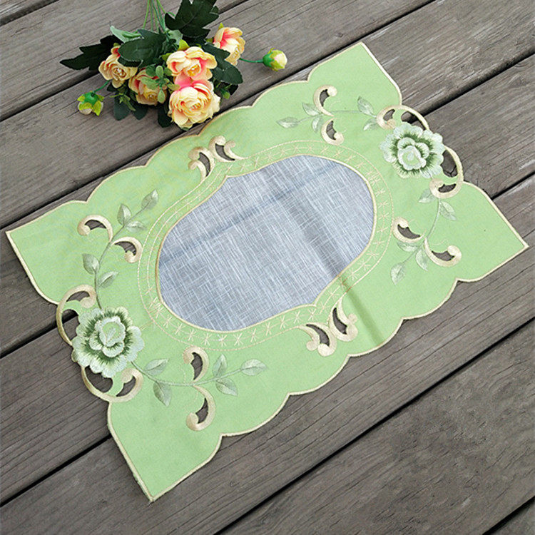 Foreign trade European-style Korean-style lace coaster Fabric embroidery dining table insulation pad dish pad tea set pad jewelry pad cover cloth
