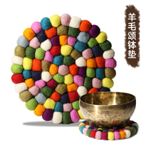 Nepal handmade colored goat felt cushion Soundtherapy Accessories Cup Mat tatami goat hair polo yoga cushion