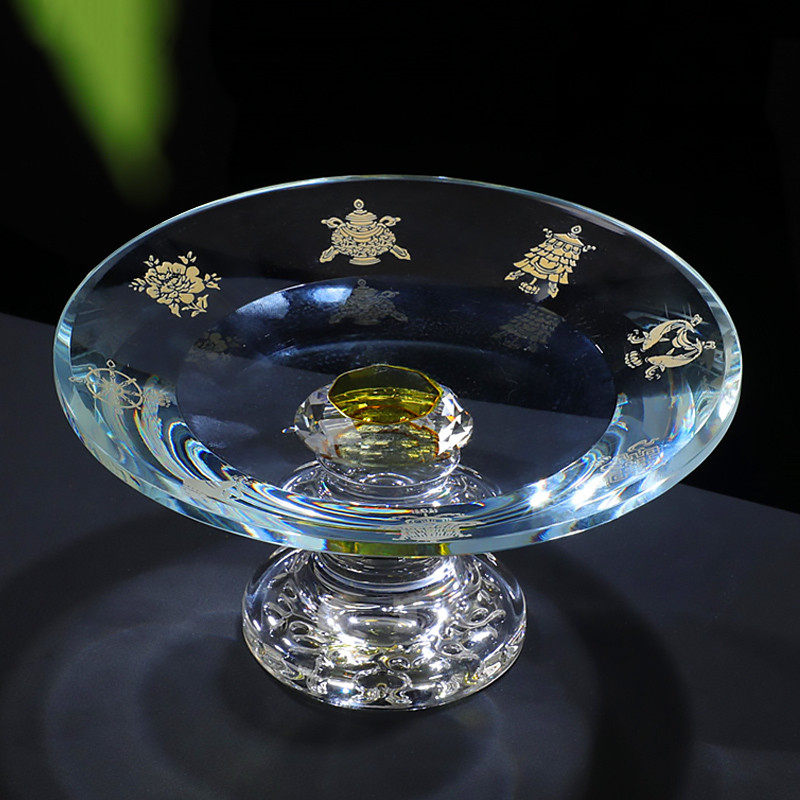 Tibetan eight - auspicious fruit plate Tibet crystal deposit of the disk Manza plate is 15cm wide