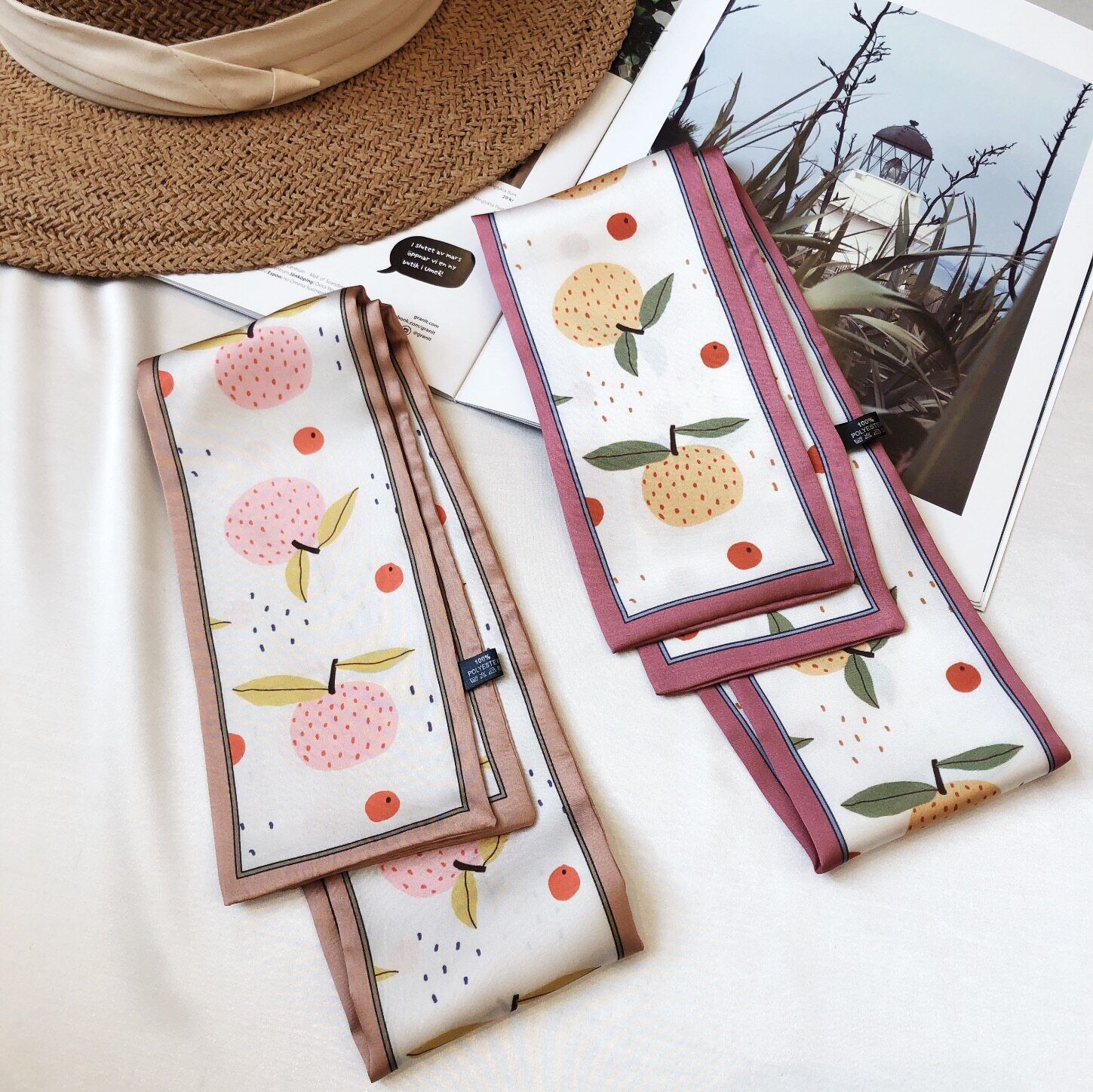 Very Beautiful Small Silk Scarf, Korean New Version Long Strip Scarf ...